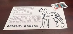Spotty Sportster Oberlin, Kansas Reproduction Travel Trailer Canned Ham Decals