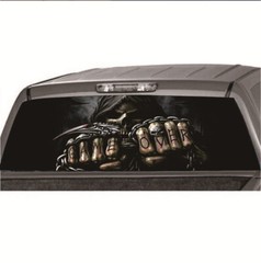 135x36cm Rear Window Sticker Grim Reaper Skull Graphics Decal For Car SUV Truck