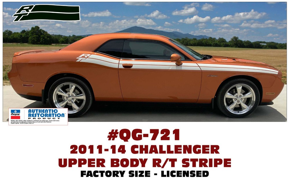 QG-721 2011 2012 2013 2014 DODGE CHALLENGER – UPPER R/T STRIPE DECAL LICENSED