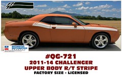 QG-721 2011 2012 2013 2014 DODGE CHALLENGER – UPPER R/T STRIPE DECAL LICENSED