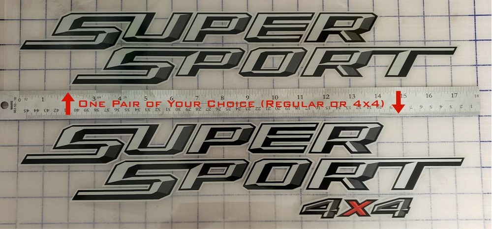 Super Sport Decal fits F150 or Other Models regular or 4×4 (PAIR)