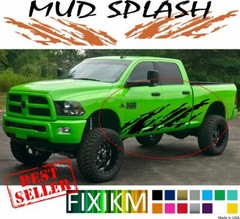 2X Mud Splash Off-Road Vinyl Decals – Left & Right Side Graphics for Jeep, Truck