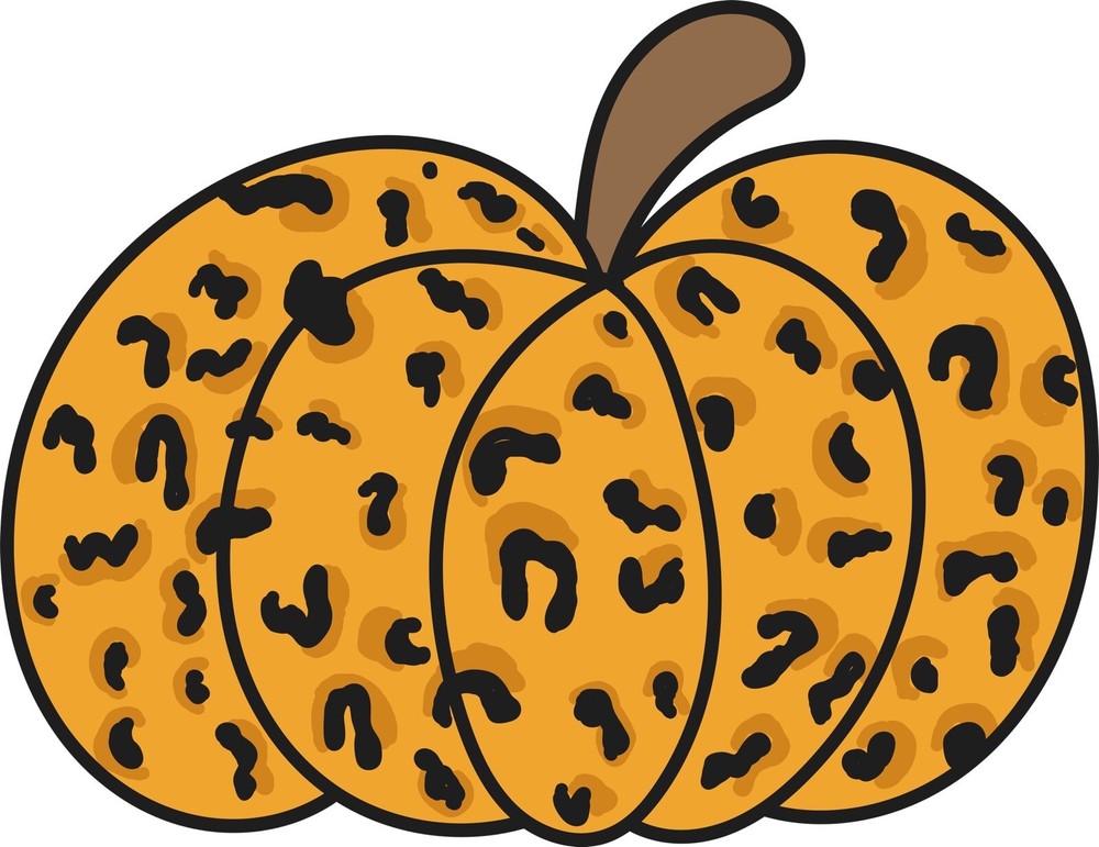 4” Leopard Pumpkin Sticker Fall Harvest Halloween Decor DIY Scrapbooking