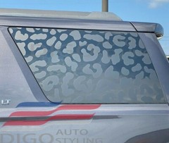 Pre-cut Fit 2007-2014 Chevy Tahoe GMC Yukon Quarter Window Leopard Cheetah Print
