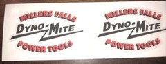 Millers Falls Tools Dyno-Mite Decals on Clear reproduction 2” Wide Set 2