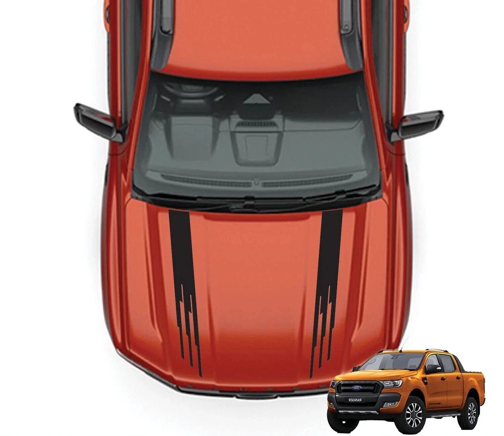 Fits Mitsubishi Triton Bonnet Stripes Graphics Any Year Decals Stickers x2