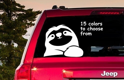 5×6 Sloth Face Window Decal Sticker MacBook Tablet Laptop Car computer wall