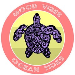 Turtle Good Vibes & Ocean Tides – Car Truck Window Bumper Graphic Sticker Decal