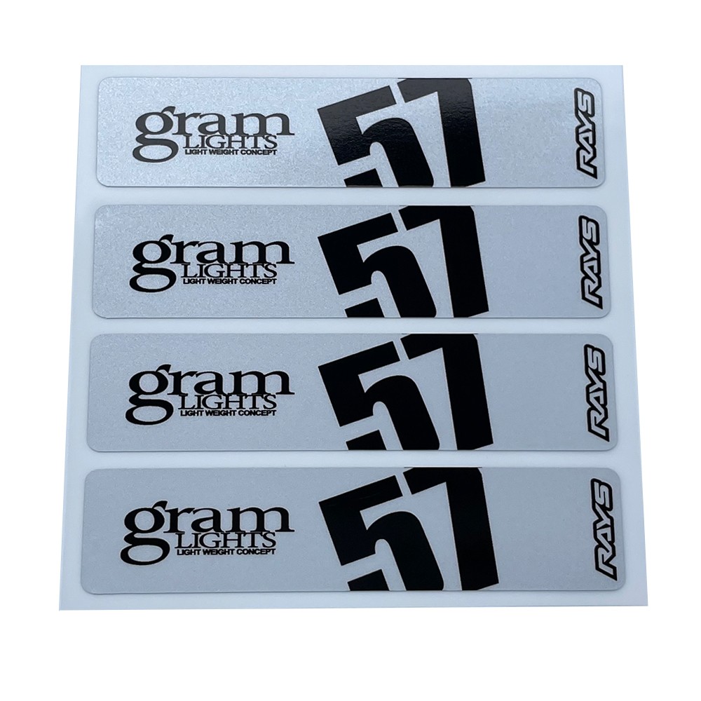 4 PCS GRAMLIGHTS 57DR 57CR SPOKE DECAL STICKER RACING WHEEL RIM NUT VINYL White