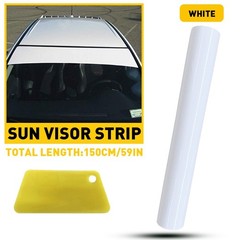 White Window Sun Visor Strip Tint Film Front Windshield UV Shade Decal 10*60″ US