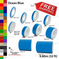 OCEAN BLUE Roll PIN STRIPE Body PinStriping Trim Line TAPE Decal Vinyl Stickers