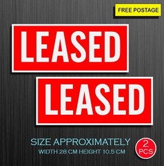 2X LEASED STICKER SIGN, VINYL WATERPROOF STICKER FOR REALESTATE BUSINESS