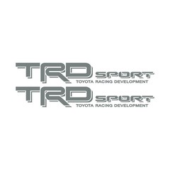 2 TRD Sport Decals for Toyota Tacoma Tundra Bedside Vinyl Sticker Pair Gray
