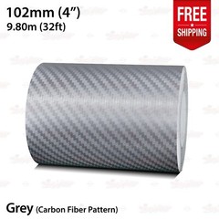 CARBON FIBER GRAY 4″ 102mm Roll PIN STRIPE PinStriping TAPE Decal Vinyl Sticker