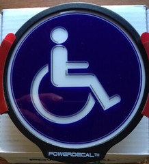 Handicap(Blue)Light Up Decal Powerdecal Backlit LED Motion Sensing Auto Decal