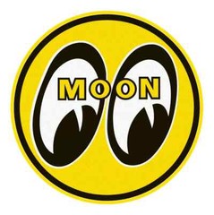 GENUINE MOON EQUIPPED OVAL DECAL – “GO WITH MOON!” – (3″ wide x 2″ tall)