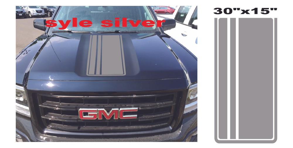 Truck Decals FIT GM Sierra 1500 HD Hood Vinyl Stripe Rally Sticker racing Custom