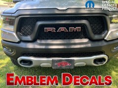 RAM 1500 ” R A M ” Grill Emblems Overlay 2 TONE Decal 2025
