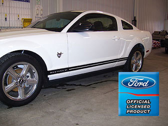 Ford Mustang Rocker Panel Door Side Stripes Decals RAC both sides L and R strip