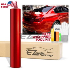 Premium Super Gloss Metallic Soul Red Car Vinyl Wrap Sticker Decal Sheet Film