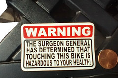 Funny Motorcycle Warning Sticker Touching This Bike Hazardous Decal Anti Theft