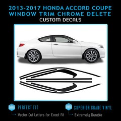 For 2013-2017 Honda Accord Coupe Only Trim Chrome Delete Kit Matte Carbon Fiber