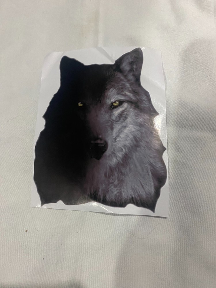 1pc Reflective Car Decal Sticker Decoration Wolf half Shadow size 6×5 inches