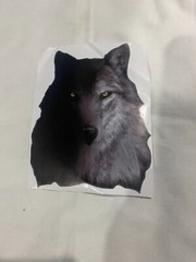 1pc Reflective Car Decal Sticker Decoration Wolf half Shadow size 6×5 inches