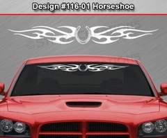116-01 HORSESHOE Windshield Decal Window Sticker Vinyl Graphic Design Trailer