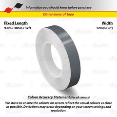 1/2″ Roll Vinyl Pinstriping Pin Stripe Line Tape Decal Sticker 12mm DARK GRAY