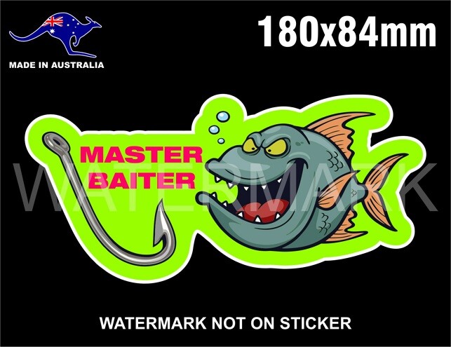MASTER BAITER STICKER FOR TINNIE BOAT TACKLE BOX TOOLBOX 4X4 UTE ETC
