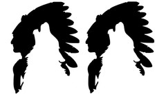 Indian Chief Wolf Two 5″ Black Vinyl Graphic Decal Car Window Laptop Notebook