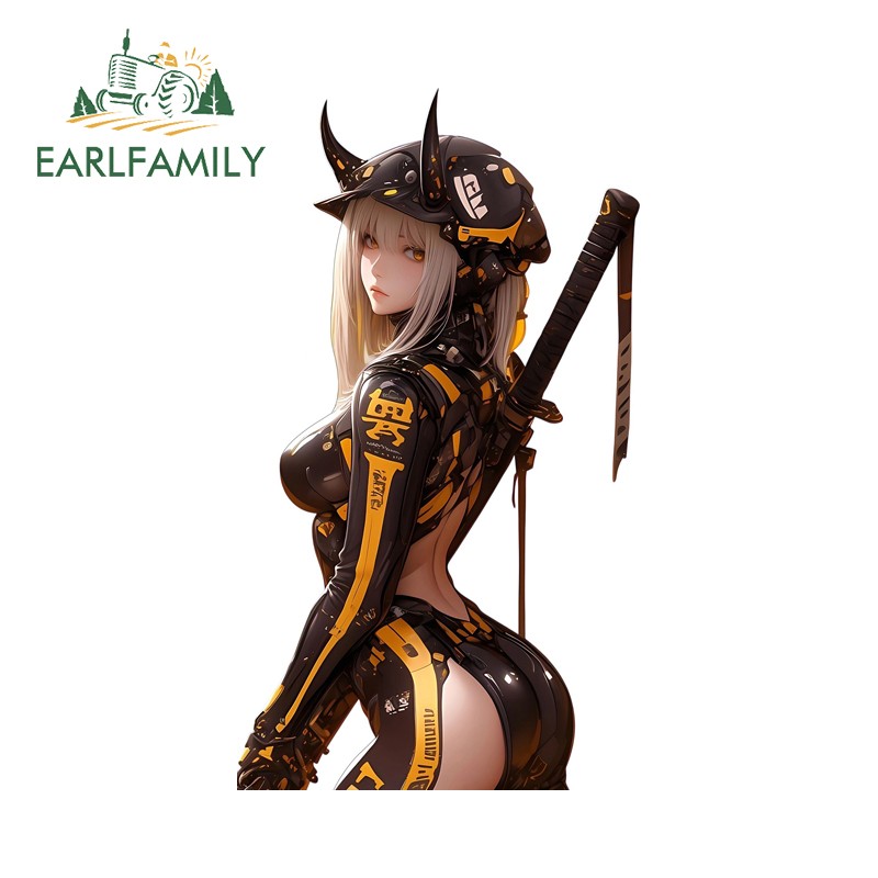 EARLFAMILY 5.1″ Samurai Girl Car Stickers Creative Waterproof VAN SUV JDM Decals