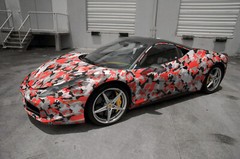 Premium Red Black White Gray Camouflage Desert Vinyl Sticker Wrap Decal Steet
