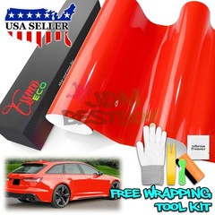 2FTx5FT PPF Racing Red Gloss Color Vinyl Paint Protection Film Scratch Car Wrap