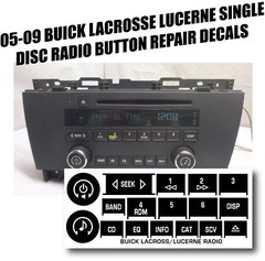 05 06 07 08 09 ALLURE LUCERNE LACROSSE RADIO STEREO BUTTON DECALS STICKERS