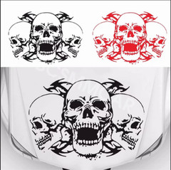 Car Hood Sticker Terror Skull Pattern Vinyl Decal Trim Waterproof Self-adhesive