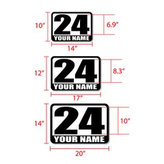 2 pcs Magnet Racing Number – Custom Track Day Autocross Car Door Magnetic Decal