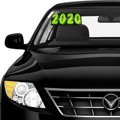 EZ Line Vinyl Decals for Cars Chartreuse Large Number Stickers Windshield Number
