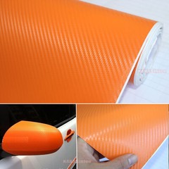 3D Orange / Sheet Car PVC Grain Carbon Fiber Vinyl Tape Wrap Sticker Decors Trim