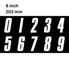 White Racing Numbers 0-9 Multiple Sizes Decals Vinyl Motocross ATV Sport Race