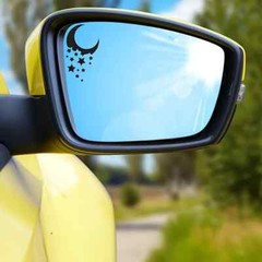 Pair Crescent Moon Car Mirror Vinyl Decal Stickers – Left & Right Waterproof