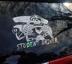 STUDENT DRIVER Holographic Decal Sticker Car Truck Boat