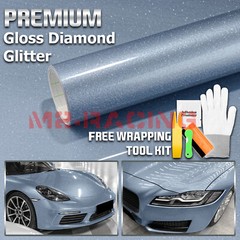 Gloss Diamond Glitter Frosted Blue Sparkle Metallic Vinyl Wrap Sticker Decal DIY
