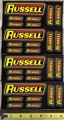 4 RUSSELL PERFORMANCE STICKER SHEET W/7 PER SHEET(28) RACING TOOL BOX NASCAR