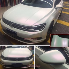 Matte White to Red Pearl Chameleon Satin Chrome Vinyl Wrap Car Sticker Strips US