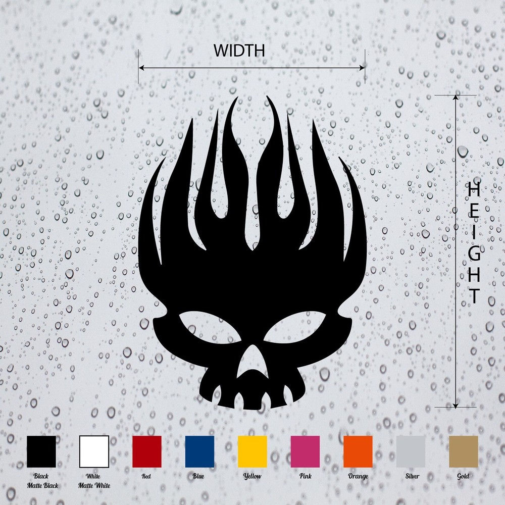The Offspring Skull Decal Vinyl Sticker for Cars Window Laptop Guitar