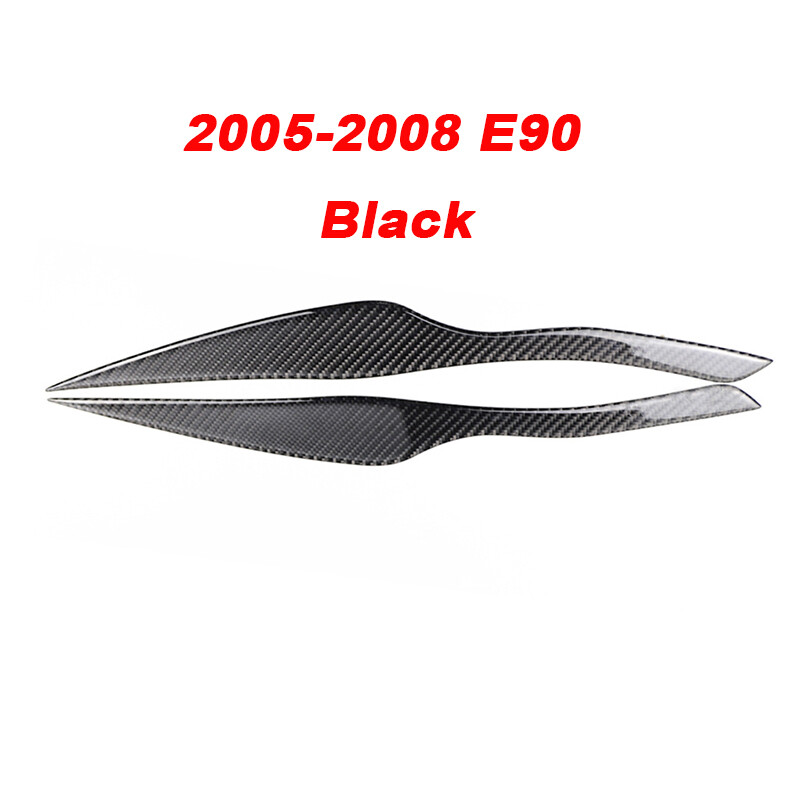 Carbon Fiber Headlight Eyelids Eyebrow Cover Trim For BMW 3 Series E90 2005-2012