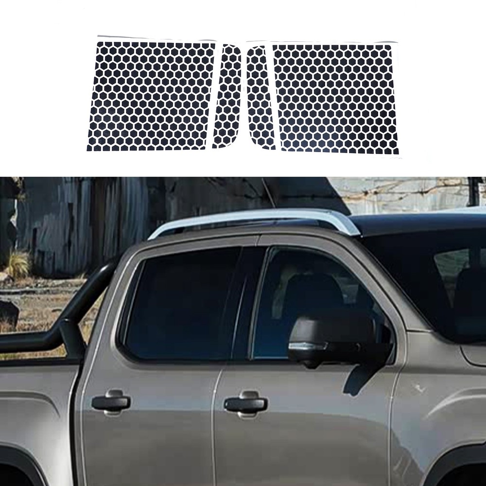 Honeycomb style Side Back Window Glass Sticker Decal 4Pcs For Volkswagen Amarok