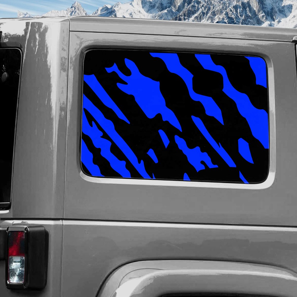 Rear Window Wrap Graphic Decal for Jeep Wrangler 2011-2020 SPLASH BLUE